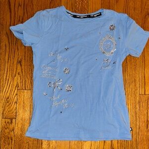 NWOT Karl Lagerfeld short sleeved embellished tee size XS
